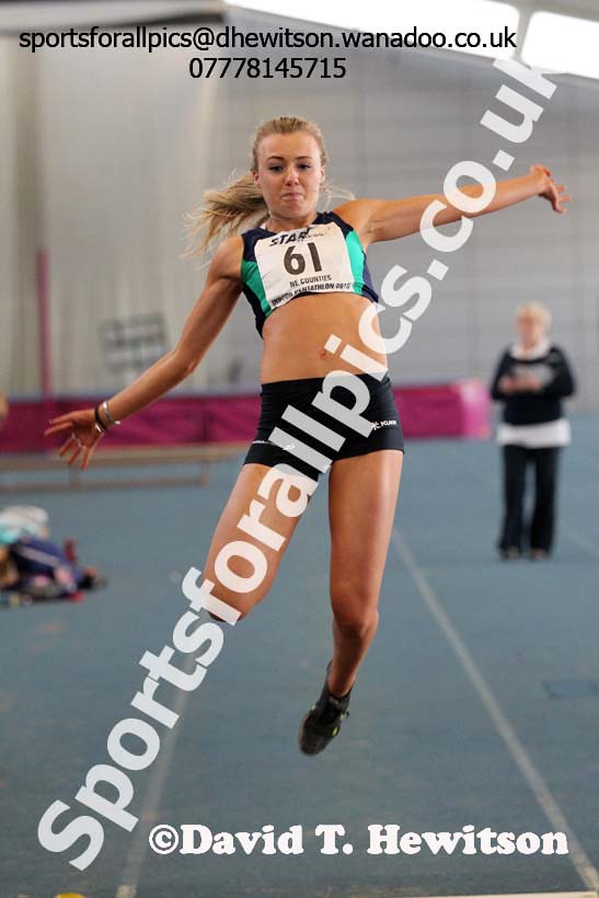 Women's long jump, NECAA Championships and Open Indoor Pentathlon, Gateshead College Academy of Sport. Photo: David T. Hewitson/Sports for All Pics